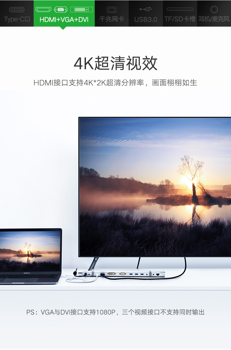 绿联Type-C多功能扩展坞