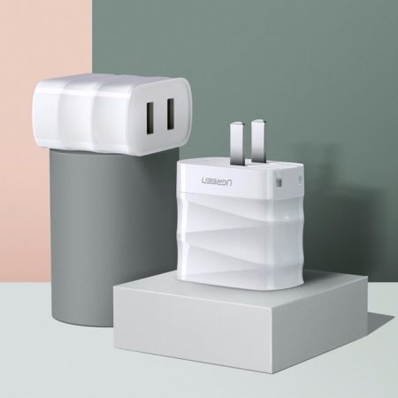 绿联竹节款双USB充电头